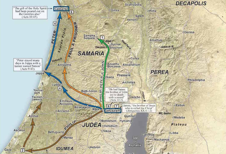 Satellite Atlas, Acts of the Apostles in Israel