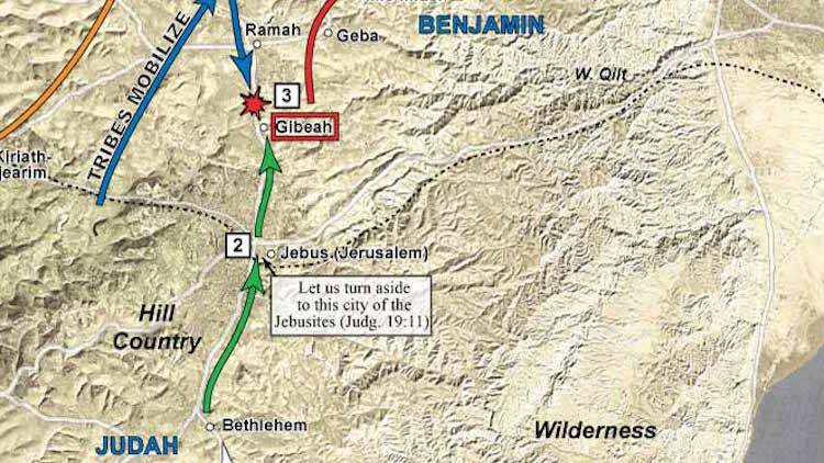 The Levite's journey to Gibeah