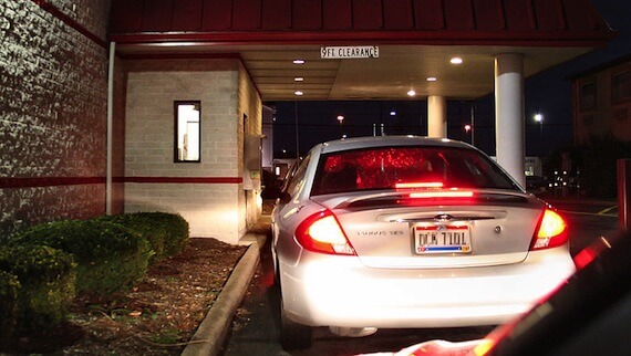 Impatience at the drive through window.