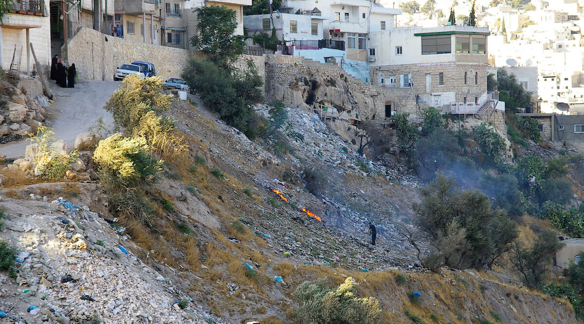 Hinnom Valley trash burning