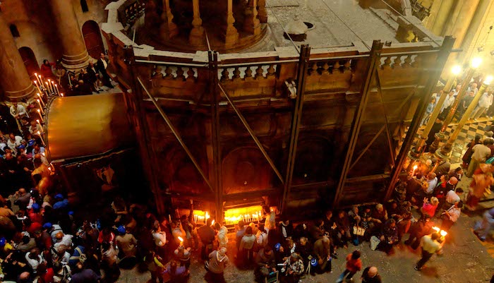 The edicule is built over the tomb of Jesus