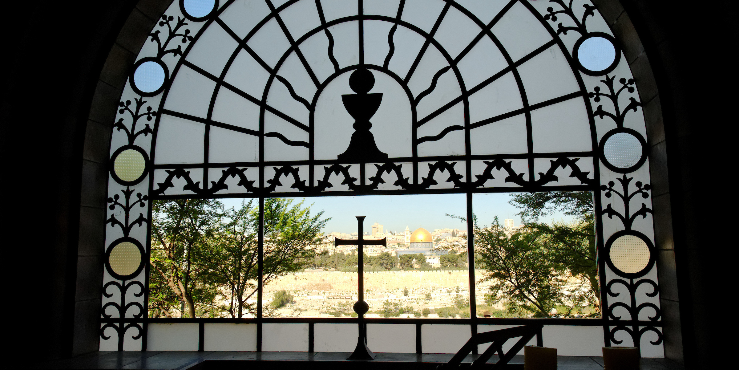 Jerusalem from Dominus Flevit chapel window