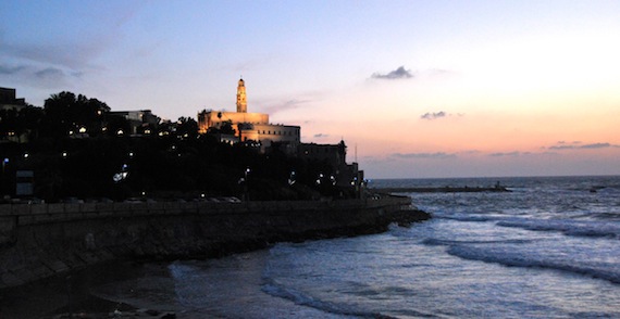 Joppa's St Peter's Church and shoreline