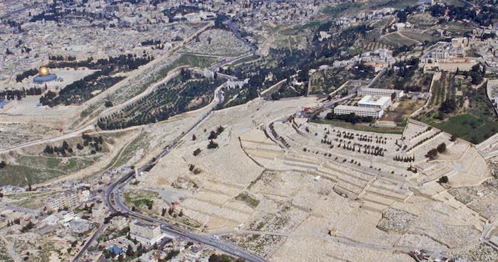 Mount of Olives aerial from southeast