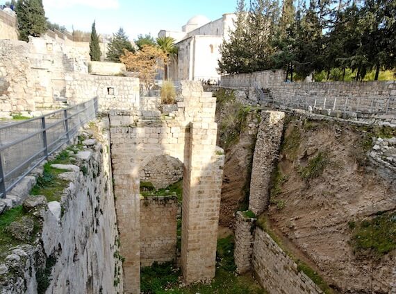 Pools of Bethesda and Saint Anne's Church in background.