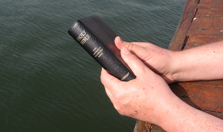 Praying at the Sea of Galilee