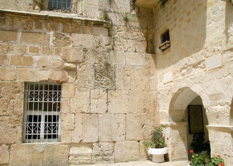 Upper Room over early synagogue and “Church of Mount Sion”