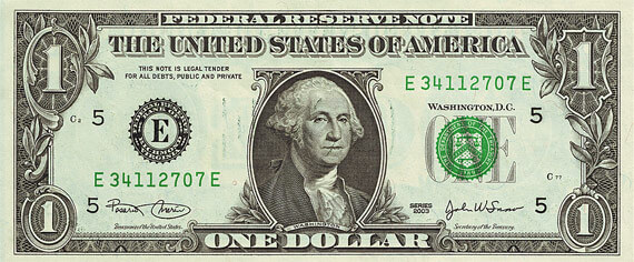 One dollar bill