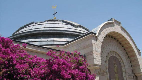 The rooster (weathervane) atop the Church of St. Peter in Gallicantu